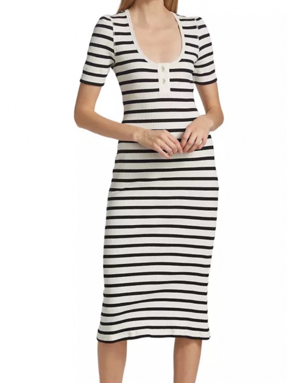 Ganni stripe ribbed mini dress XS